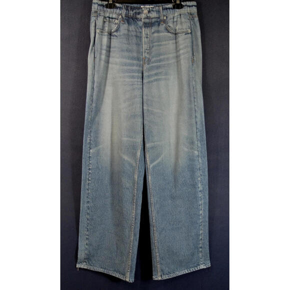 New, Rag and Bone Miramar Wide-Leg Cotton Terry Sweatpants in Noosa Sz L #P3838 - Picture 5 of 9